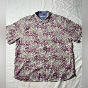 Tommy Bahama Tropical Floral All Over Print button down short sleeve men’s XXL